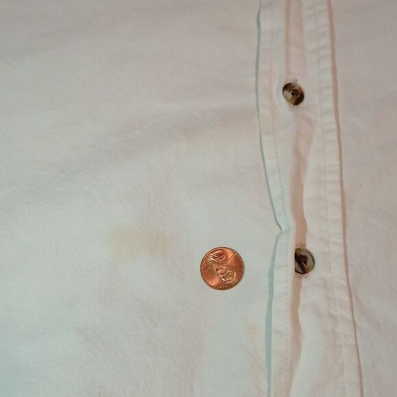 Blockbusters Loss Prevention VTG White Long Sleeve Button Up‎ Shirt Large/FLAW - Picture 7 of 13